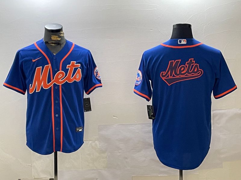 Men New York Mets Blank Blue Game 2024 Nike MLB Jersey style 5->san francisco 49ers->NFL Jersey